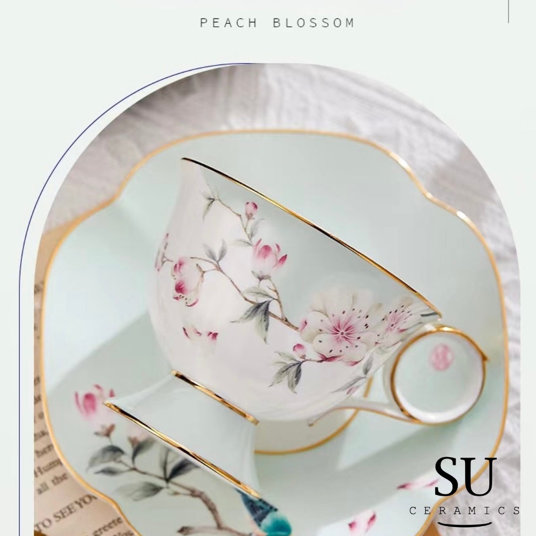 Sage Peach Blossom Tea Set