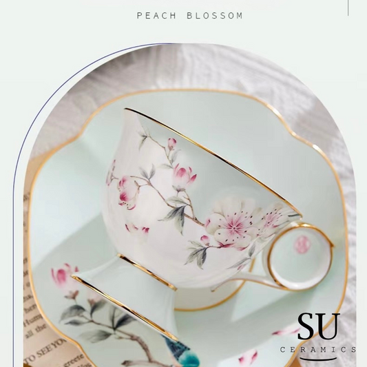 Sage Peach Blossom Tea Set
